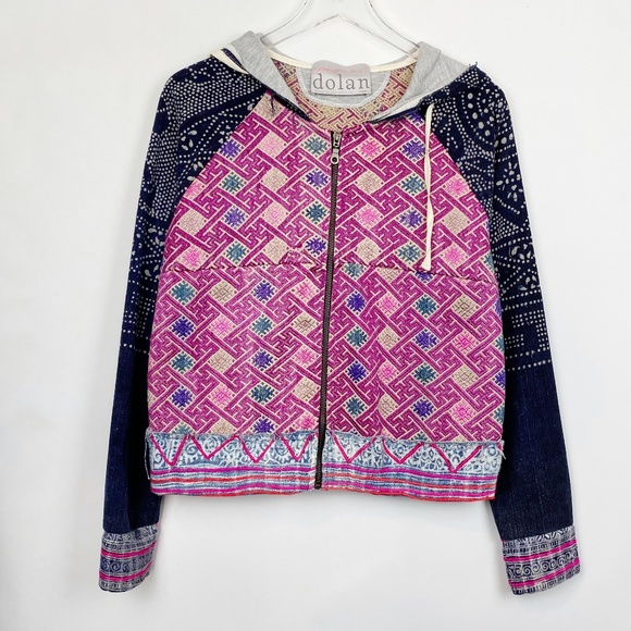 Anthropologie Shangri La Batik Embroidered Hoodie Dolan Small - Picture 4 of 12